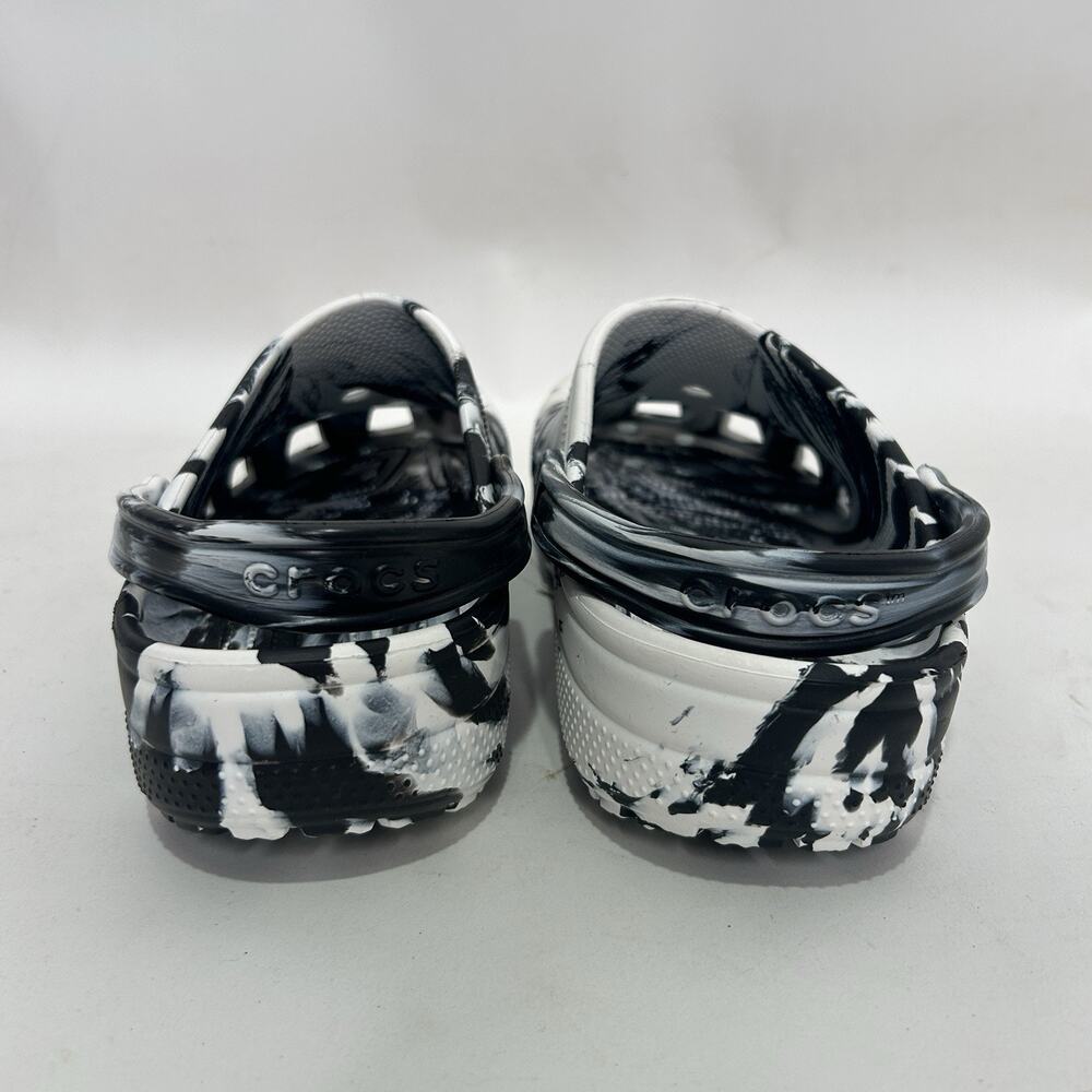 Crocs Classic Clog Slip-On “Marbled White Black” - Picture 4 of 6
